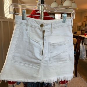 Frame White Denim Skirt